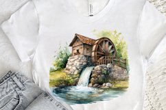 Water Wheel Watercolor PNG Clipart Product Image 3