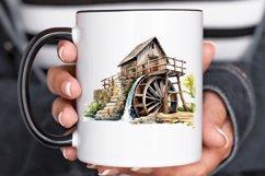 Water Wheel Watercolor PNG Clipart Product Image 3
