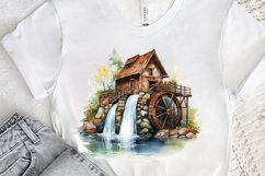 Water Wheel Watercolor PNG Clipart Product Image 3