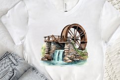 Water Wheel Watercolor PNG Clipart Product Image 3