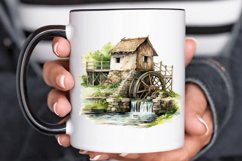 Water Wheel Watercolor PNG Clipart Product Image 3
