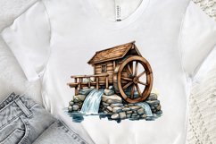 Water Wheel Watercolor PNG Clipart Product Image 3