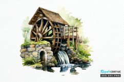 Water Wheel Watercolor PNG Clipart Product Image 1