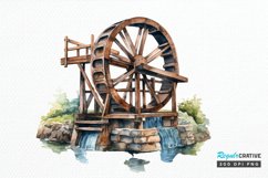 Water Wheel Watercolor PNG Clipart Product Image 1
