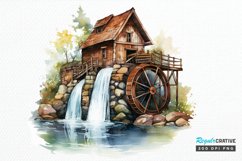 Water Wheel Watercolor PNG Clipart Product Image 2