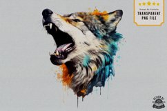 Watercolor wolf, custom art Product Image 2