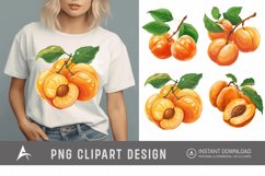 Watercolor Apricot Sublimation Clipart Product Image 1