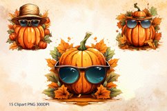 Halloween Pumpkin Sublimation Clipart Bundle Product Image 4