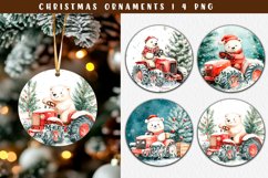 Christmas Polar Bear Ornament | Round Christmas Ornament Product Image 1