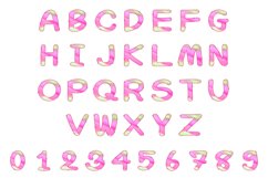 Watercolor 4 Valentine Doodle Alphabet Clipart PNG Product Image 5