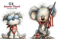 4th of July Animals Clipart Product Image 1