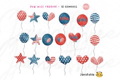 Festive 4th of July Balloons Clipart: Watercolor Design Product Image 4