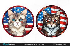 Watercolor 4th Of July Cat Clipart Bundle Product Image 3