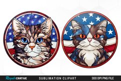 Watercolor 4th of July Cat Graphics Clipart Product Image 1
