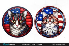 Watercolor 4th of July Cat Graphics Clipart Product Image 1