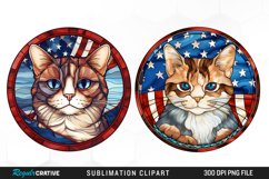 Watercolor 4th of July Cat Graphics Clipart Product Image 1