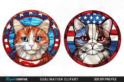 Watercolor 4th of July Cat Graphics Clipart Product Image 1
