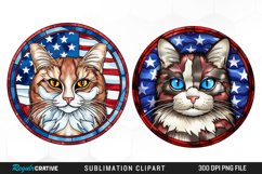 Watercolor 4th of July Cat Graphics Clipart Product Image 1