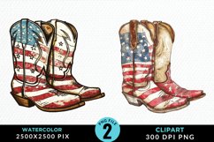 Watercolor 4th of July Design Clipart Product Image 1