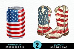 Watercolor 4th of July Graphics Clipart Product Image 1