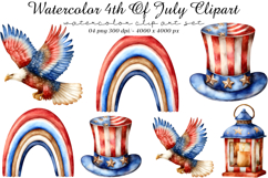 Watercolor 4th Of July Clipart Product Image 1