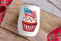 Watercolor 4th Of July Cupcakes Clipart Bundle Product Image 5