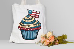Watercolor 4th Of July Cupcakes Clipart Bundle Product Image 4