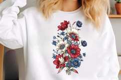 Watercolor 4th Of July Floral Clipart Product Image 3