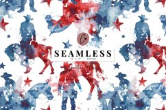 Seamless Watercolor 4th Of July Western Pattern Product Image 1