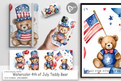 Digital Paper Teddy Bear 4th of July Product Image 1