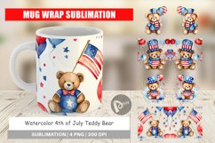 Mug sublimation design Teddy Bear 4th of July Product Image 1