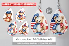 Earring Teardrop Teddy Bear 4th of July Product Image 1