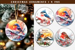 Christmas Birds Ornament | Round Christmas Ornament Product Image 1