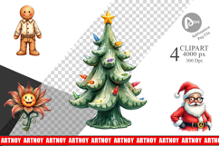 70s Christmas Clipart Product Image 1