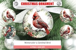 Christmas Ornaments Watercolor Cardinal Bird Product Image 1