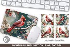 Mouse Pad Watercolor Cardinal Bird Product Image 1