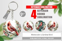 Keychain Watercolor Cardinal Bird Product Image 1
