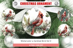 Christmas Ornaments Watercolor Cardinal Bird Product Image 1