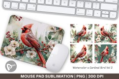 Mouse Pad Watercolor Cardinal Bird Product Image 1