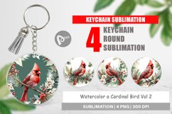 Keychain Watercolor Cardinal Bird Product Image 1