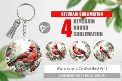 Keychain Watercolor Cardinal Bird Product Image 1