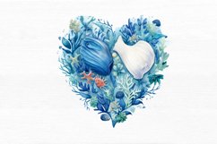 Ocean Heart Watercolor Sublimation Clipart Product Image 7