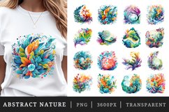 16 watercolor abstract nature the organic beauty of swirling patterns and vibrant colors in nature&#039;s tapestry sublimation print designs clipart bundle