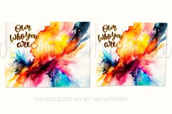 Own Who You Are, Colorful Watercolor Splash Tumbler Wrap Product Image 2