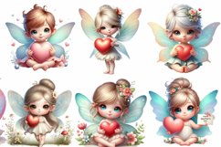 Watercolor Adorable Fairy Girls Clipart Product Image 2