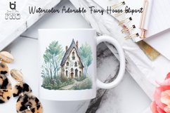 Watercolor Adorable Fairy House Clipart, Mug Sublimation PNG Product Image 4