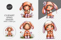 Watercolor Adorable Little Child Clipart Product Image 1