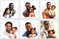 Father's Day Backgrounds, Watercolor Black Father Background Product Image 2