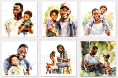 Father's Day Backgrounds, Watercolor Black Father Background Product Image 4