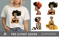Watercolor African Fashion Girls Clipart Product Image 1